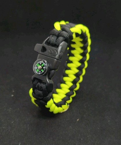 Bracciale paracord nero giallo - bracciale,